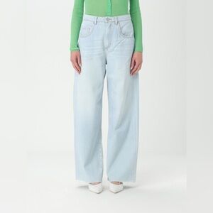 ICON Denim Poppy Eco Wide Leg Jeans Light Wash Raw Hem High Rise Size 27